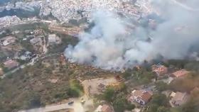 Imagen del incendio declarado