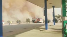 La Estación de Servicio Monte Concejo de Muelas, expuesta al fuego