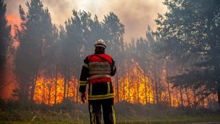 Un incendio en la localidad francesa de Landiras, a 15 de julio de 2022.