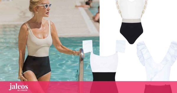 Copy Carmen Lomana’s black and white swimsuit with this Spanish brand