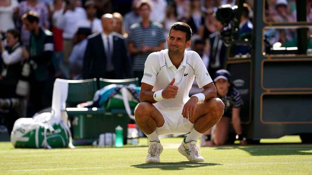 Novak Djokovic tras jugar la final de Wimbledon 2022