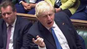 En ex primer ministro británico Boris Johnson durante una intervención en el Parlamento británico.