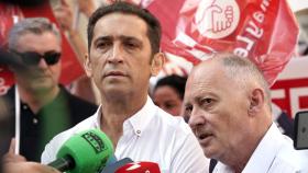 Vicente Andrés, secretario general de CCOO en Castilla y León; y Faustino Temprano, secretario general de UGT en la Comunidad, en una imagen de archivo