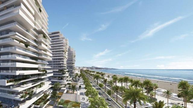 Infografía de las torres que se construyen en el litoral oeste de Málaga.