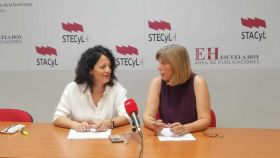 Belén Medina, representante de Acción sindical, y Cristina Fulconis, portavoz de STECyL