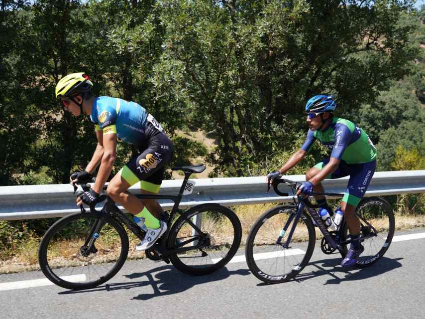Fuga de Ismael Guzmán, del Zamora Enamora, en la Vuelta a Madrid de este fin de semana.
