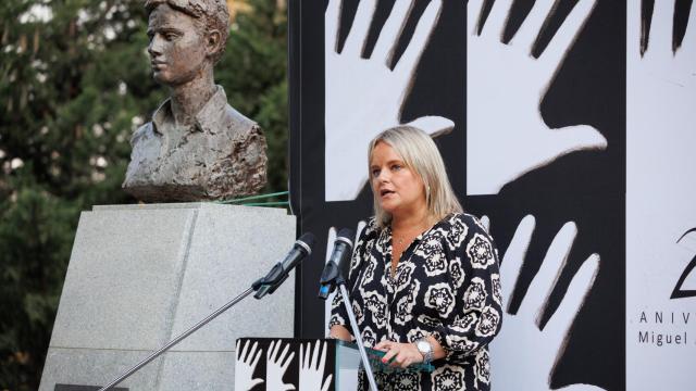 Marimar Blanco, durante un homenaje a su hermano.