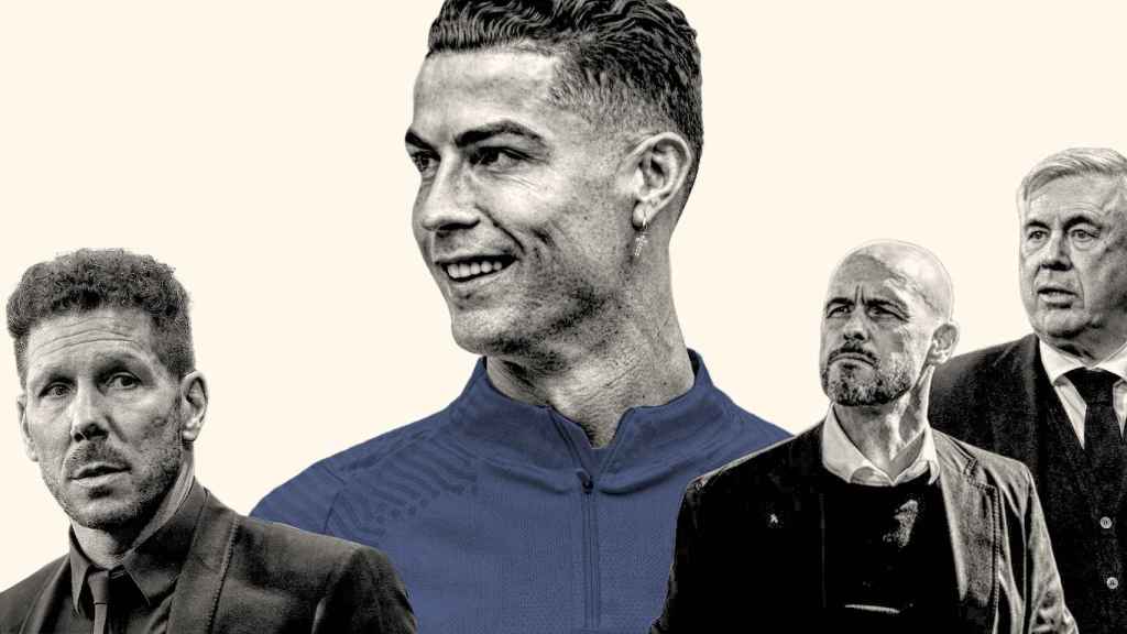 Simeone, Cristiano Ronaldo, Ten Hag y Carlo Ancelotti