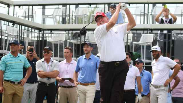 Donald Trump, durante el Pro-Am del LIV Golf