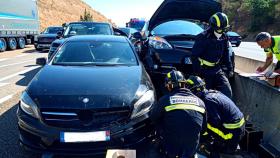 Colisión en cadena en la A-62 a la altura de Simancas