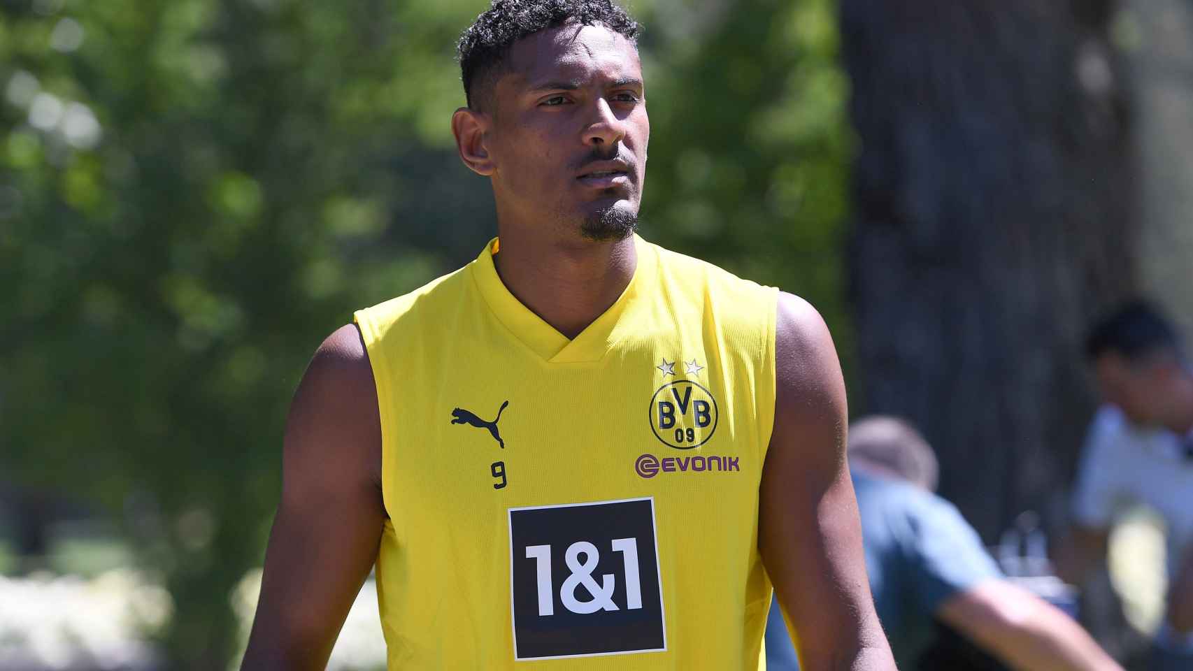 Sébastien Haller, en un entrenamiento del Borussia Dortmund