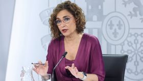 María Jesús Montero, ministra de Hacienda y Función Pública, durante rueda de prensa.