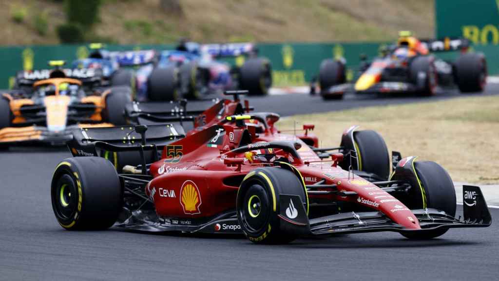 El Ferrari de Carlos Sainz Jr., en el Gran Premio de Hungría de F1 2022