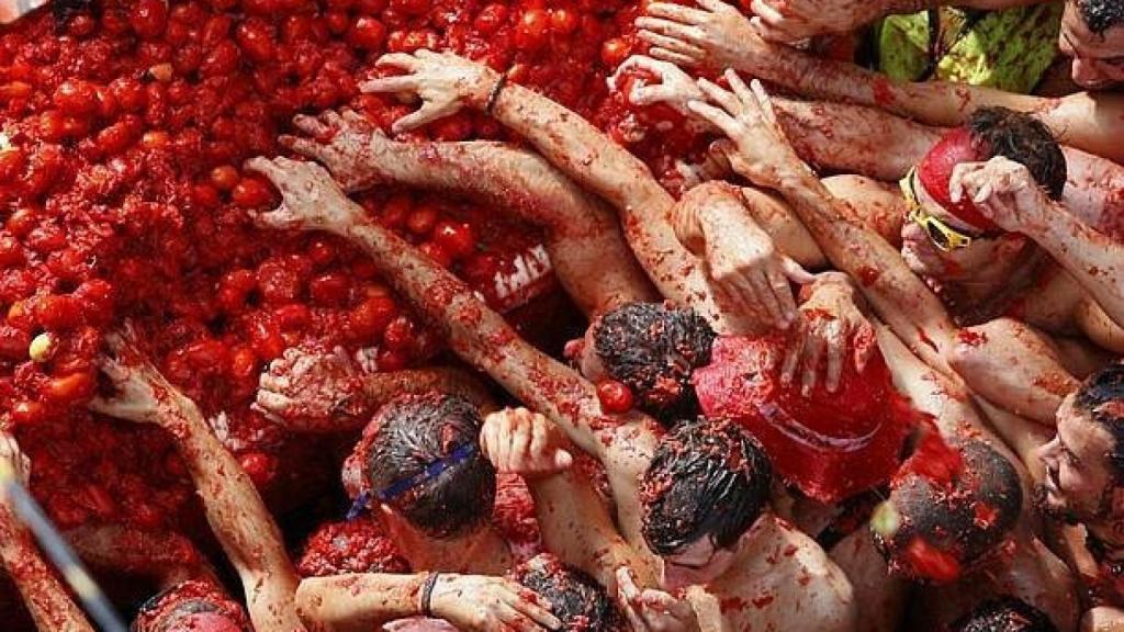 Fiesta de La Tomatina en Buñol.