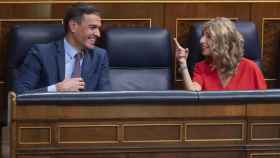 Pedro Sánchez y Yolanda Díaz en el Congreso de los Diputados