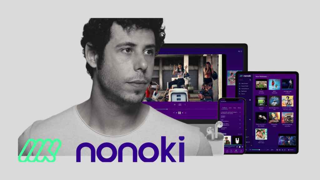 El malagueño Carlos Zehr, CEO de Nonoki, y algunos recursos gráficos de su producto.