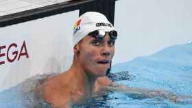 El nadador rumano David Popovici tras una competición