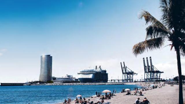 Infografía de la torre catarí en el puerto de Málaga.