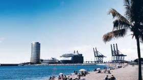 Infografía de la torre catarí en el puerto de Málaga.