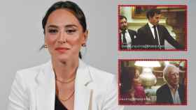 La 'influencer' Tamara Falcó en un montaje de EL ESPAÑOL junto a dos momentos de su 'reality' en Netflix.