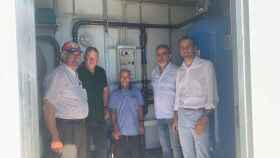 Instalación de la Planta Potabilizadora Compacta en Flores, Zamora, este miércoles.