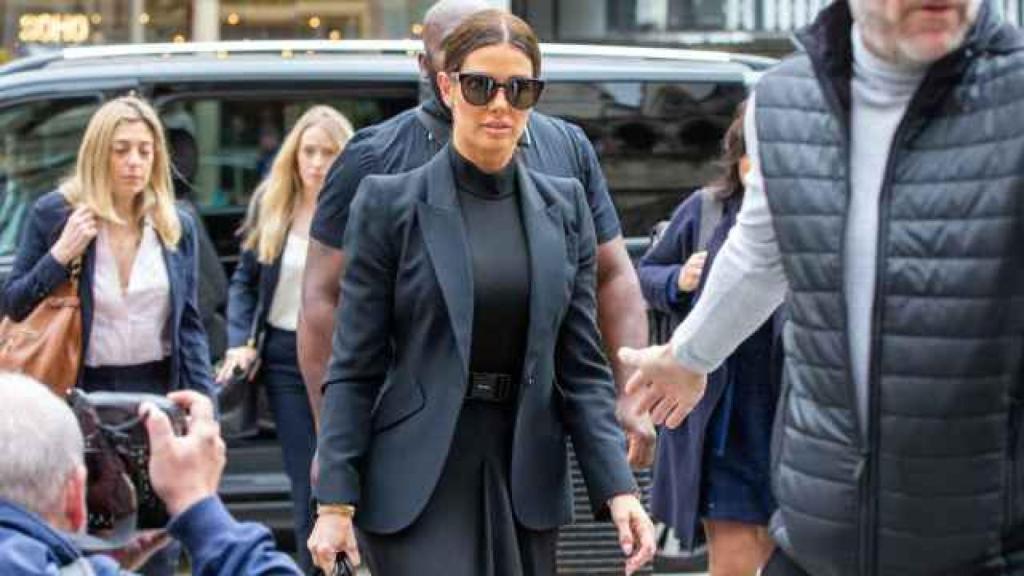 Rebekah Vardy llegando a los tribunales el pasado mes de mayo, de negro riguroso.