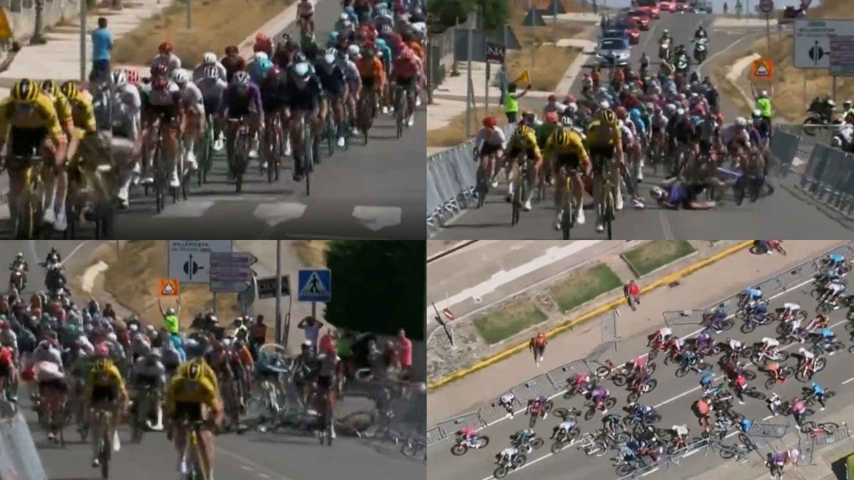 Umeki Dispersión Educación escolar Vídeo: Así fue la asombrosa caída que afectó al pelotón de la Vuelta a  Burgos por culpa de un badén