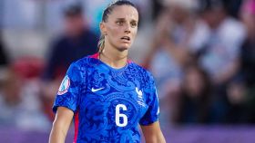 Sandie Toletti, en un partido de la selección de Francia de fútbol femenino durante la Eurocopa 2022