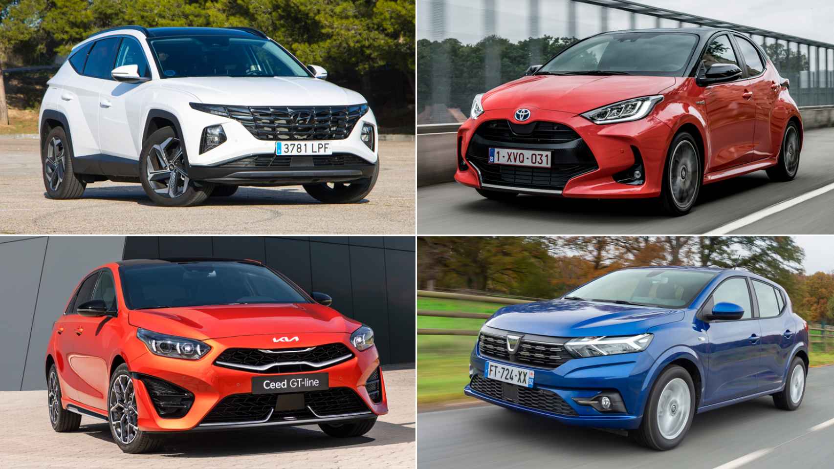 Toyota Yaris, Dacia Sandero, Hyundai Tucson: estos son los 40 coches favoritos de los españoles