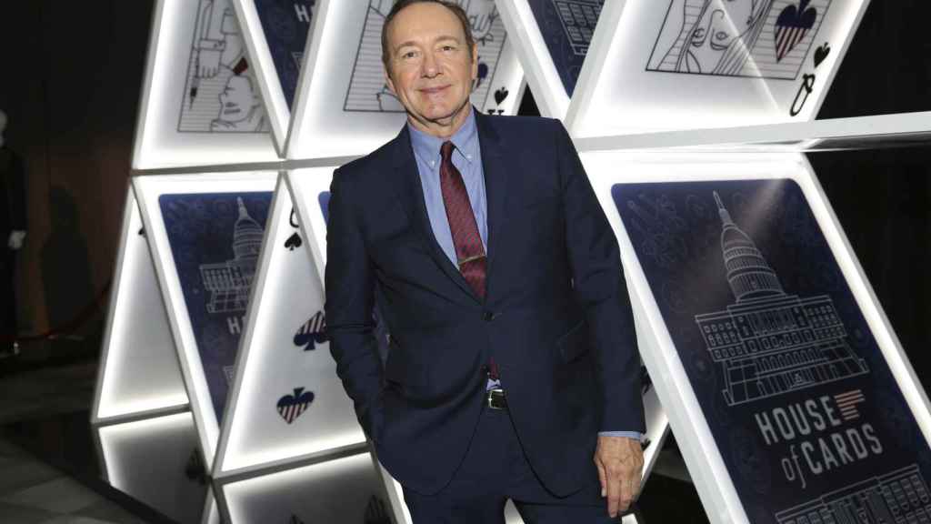 Kevin Spacey at an exhibition of 'House of Cards'.