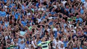 Erling Haaland celebra uno de sus goles con el Manchester City.