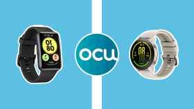Fotomontaje con el logo de la OCU y los relojes seleccionados.