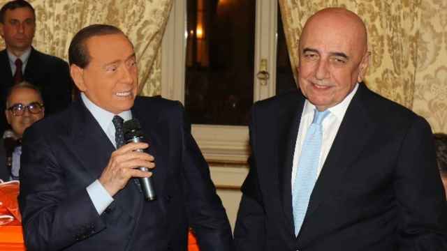 Silvio Berlusconi y Adriano Galliani, en un evento del AC Monza