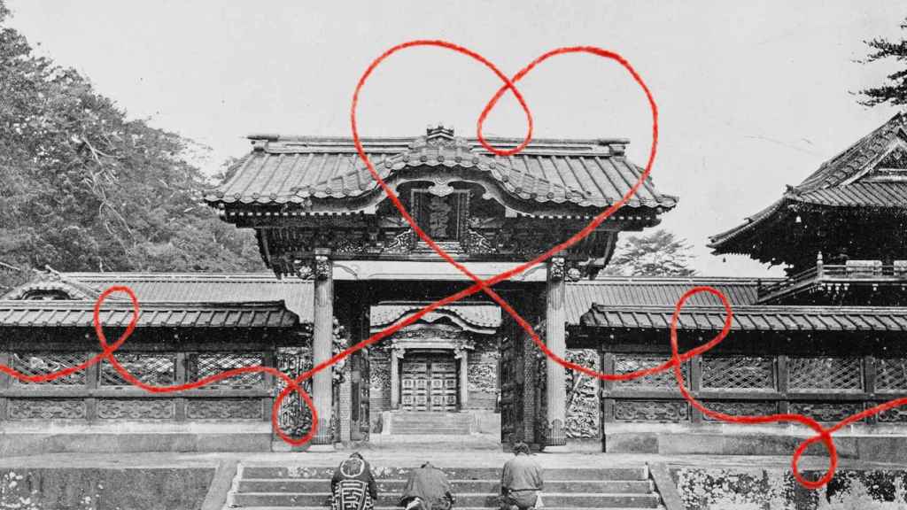 Un templo japonés y el hilo rojo del amor.