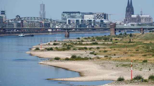 La sequía del Rin en Alemania
