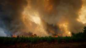 El incendio en la región de Gironda.