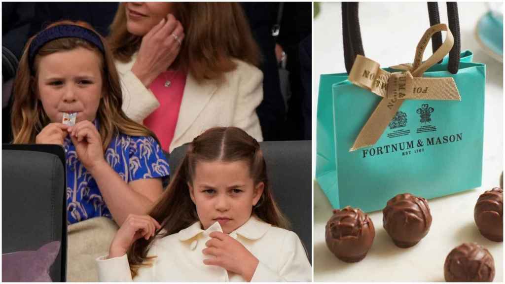 Charlotte de Cambridge y Mia Tindall disfrutaron de una bolsa de dulces de Fortnum's en su grada durante las celebraciones del Jubileo.