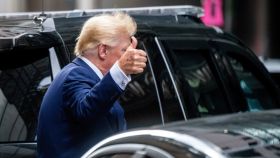 Donald Trump, a su salida de la Trump Tower, en Nueva York, el pasado miércoles 10 de agosto