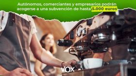 Vox lanza una subvención de 5.000 euros para empresas y comercios afectados por el confinamiento energético