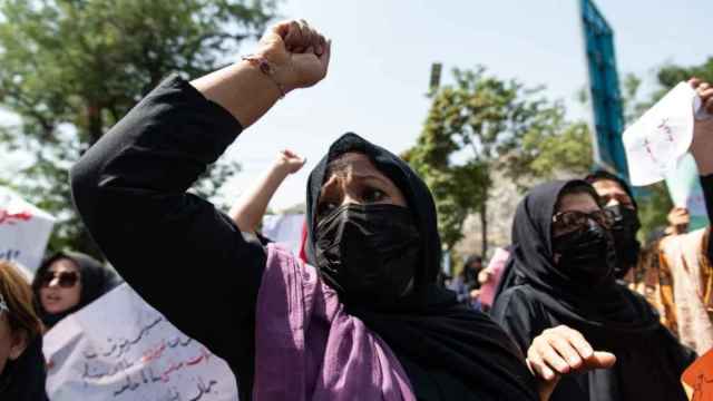 Mujeres protestando en Afganistán.