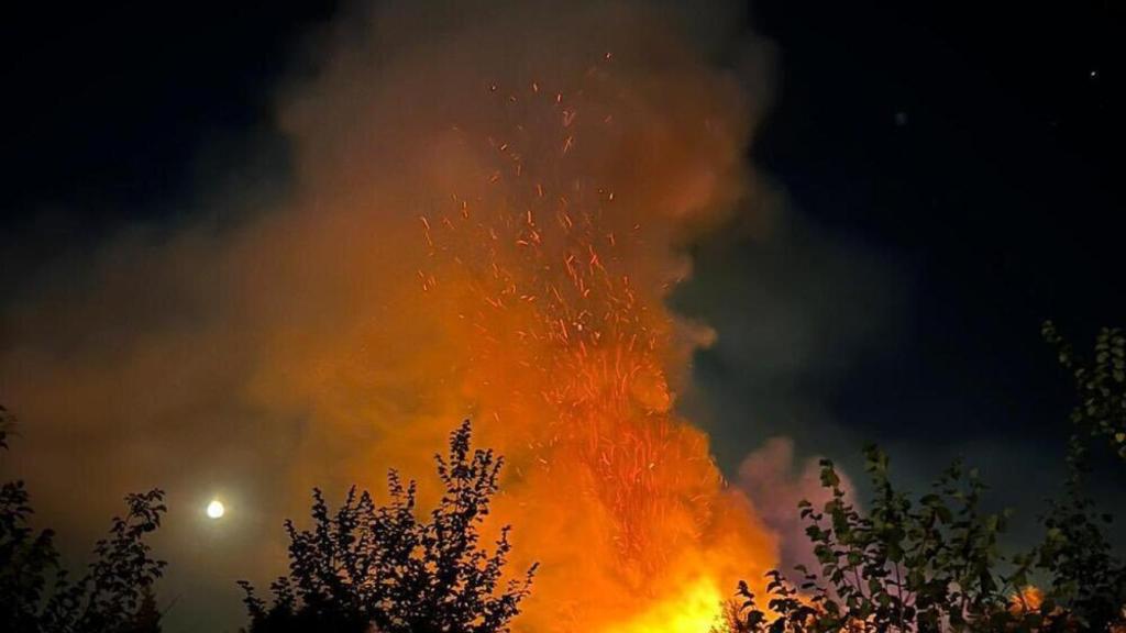 Incendio originado en una de las islas del Tajo. / Foto: @milagrostolon.