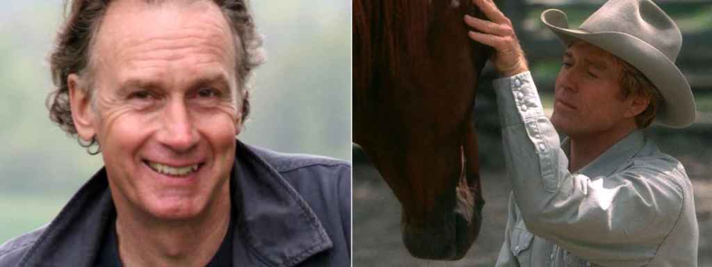 Nicholas Evans. A la derecha, Robert Redford en la películas 'El hombre que susurraba a los caballos'
