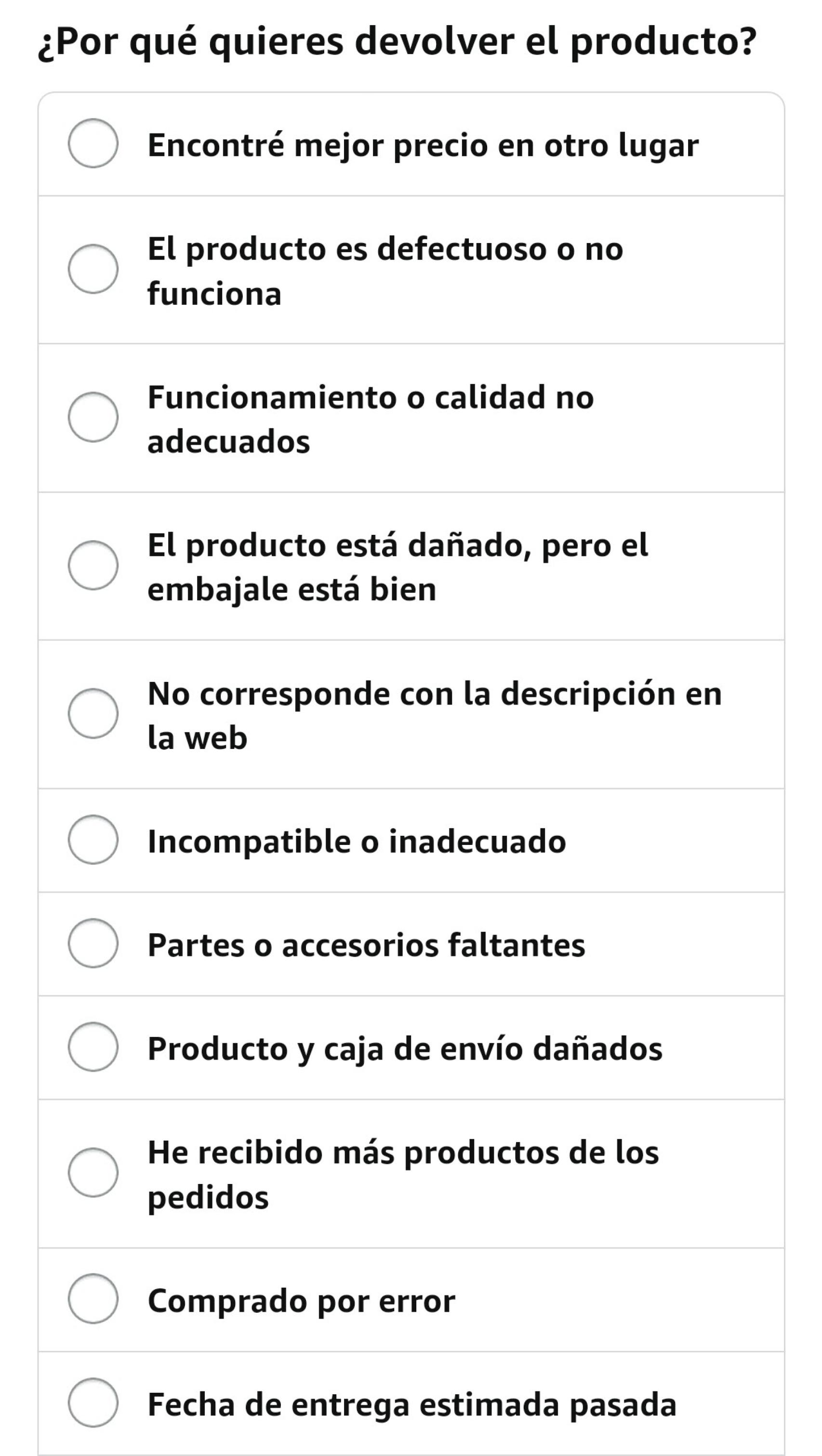 Cómo hacer una devolución en  desde la aplicación y en poco