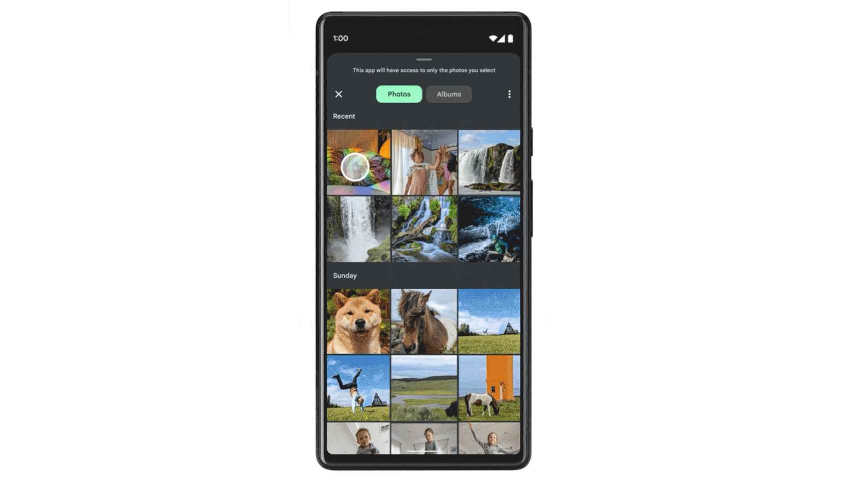 Nuevo selector de fotos de Android 13