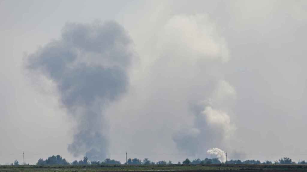 Explosión en un depósito de armas ruso en Crimea, cerca de Dzhankói.
