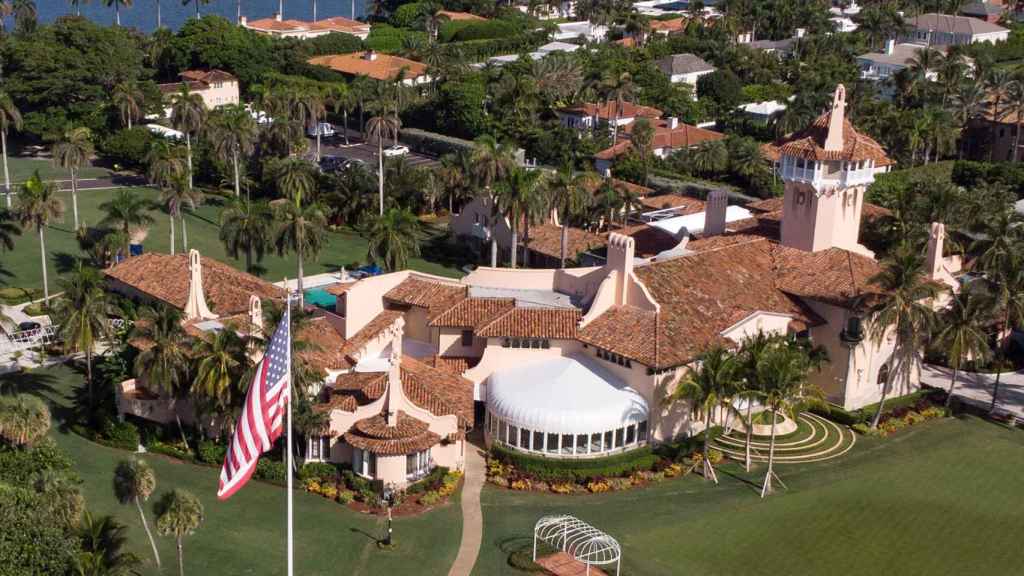 Vista aérea de Mar-a-Lago, la mansión de Donald Trump en Florida.