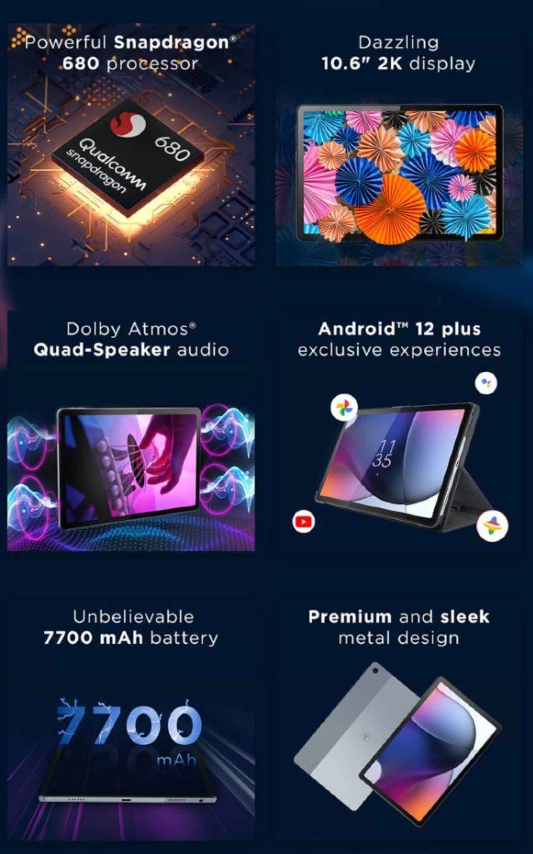 Features of the Moto Tab G62