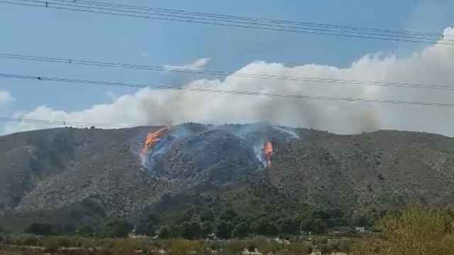Primeras imágenes del incendio forestal de Petrer