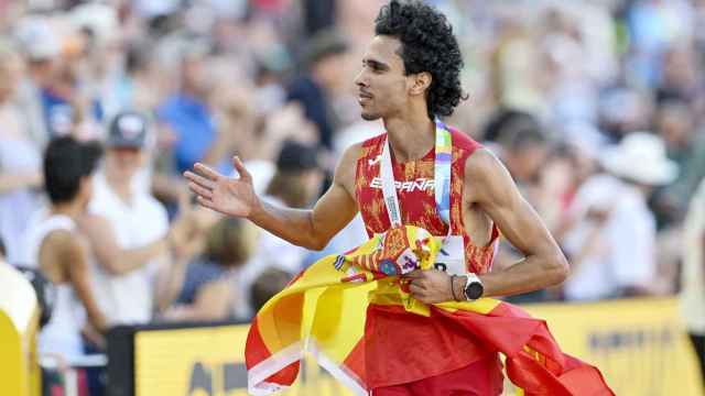 Mohamed Katir tras ganar la medalla de bronce en los Mundiales 2022 de Eugene