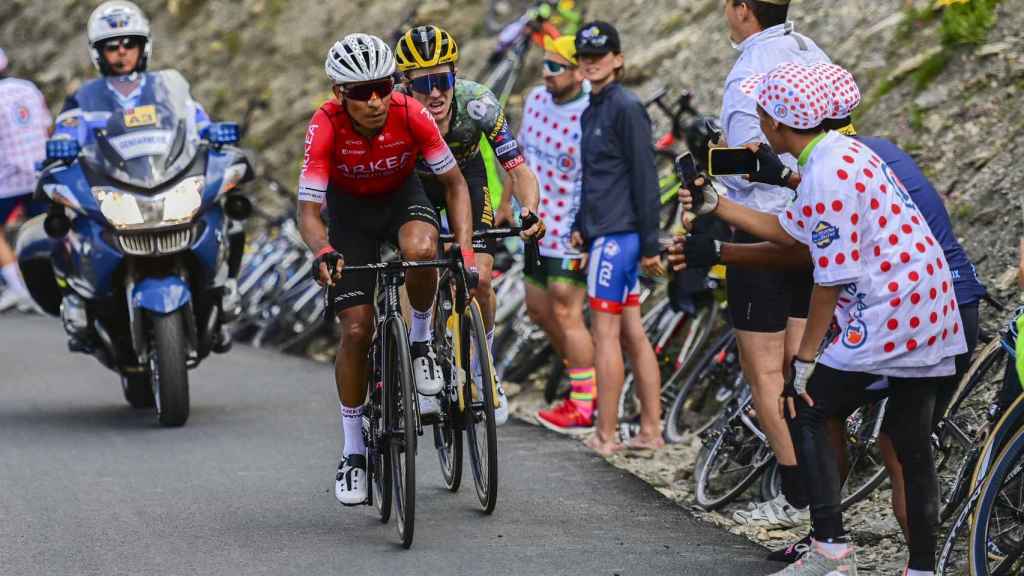 Nairo Quintana durante la ascensión al Col du Granon en el Tour de Francia 2022